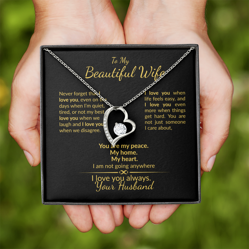 My Wife I Choose You Forever- Heart Necklace Gift