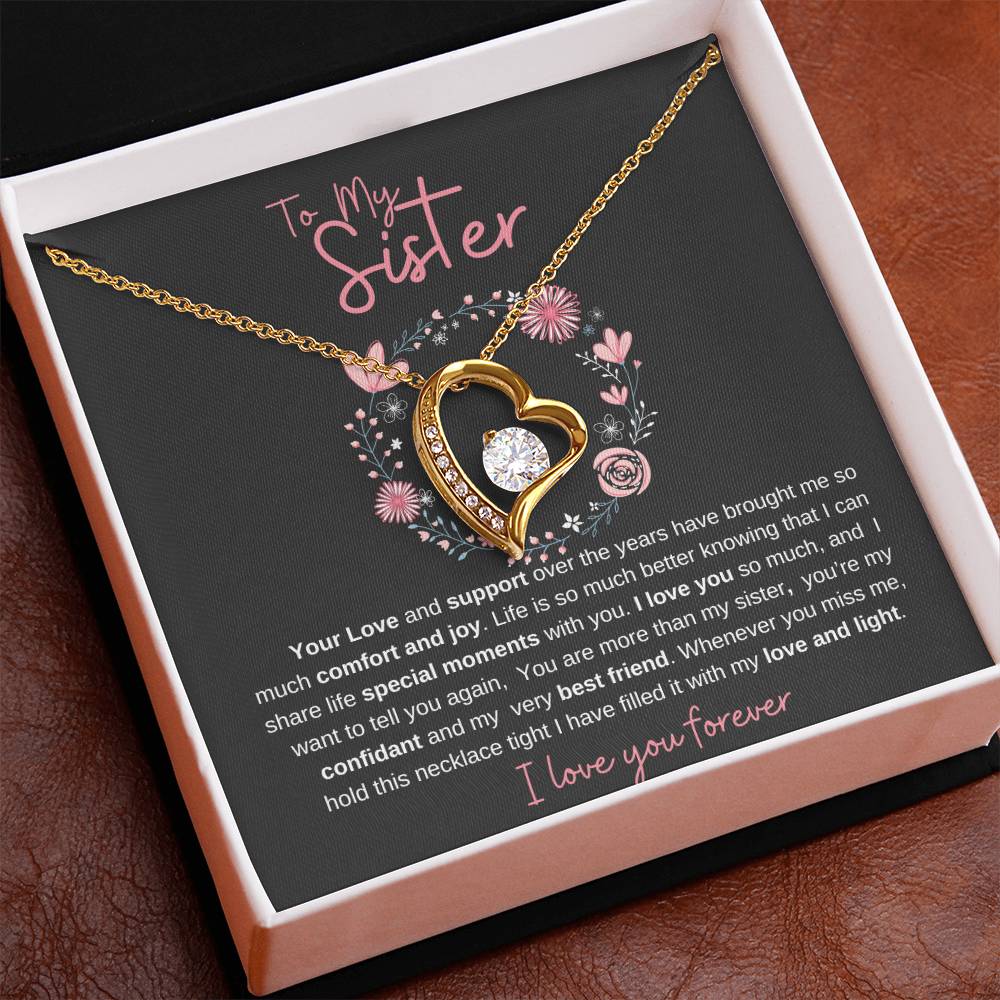 I Love You Sister | Forever Heart Necklace