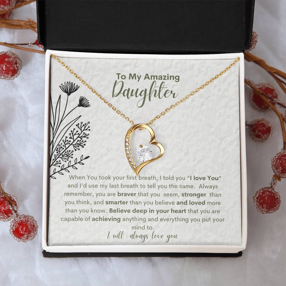 My Amazing Daughter You Are Capable-Heart Necklace