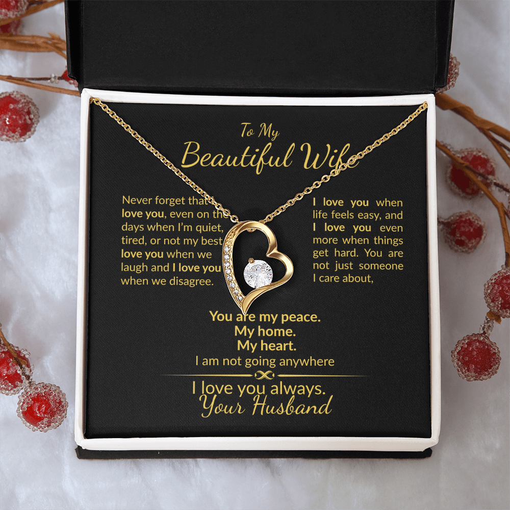 My Wife I Choose You Forever- Heart Necklace Gift