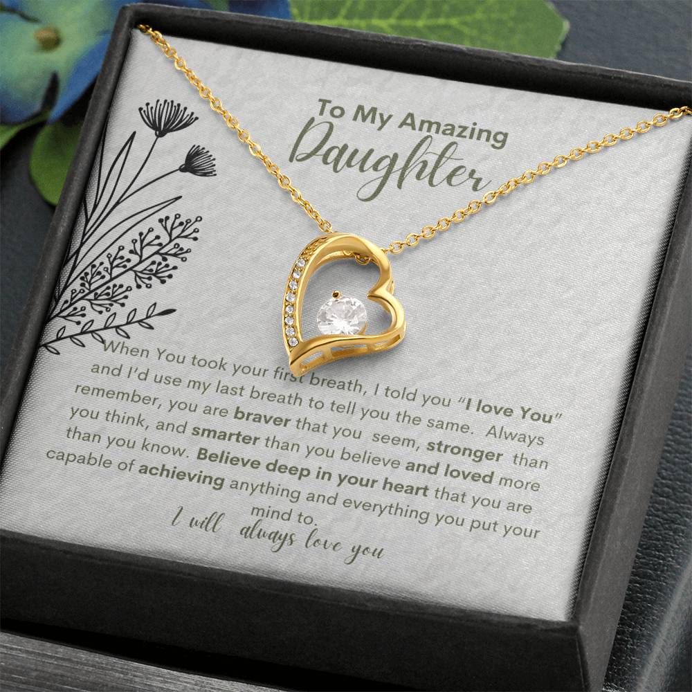 My Amazing Daughter You Are Capable-Heart Necklace