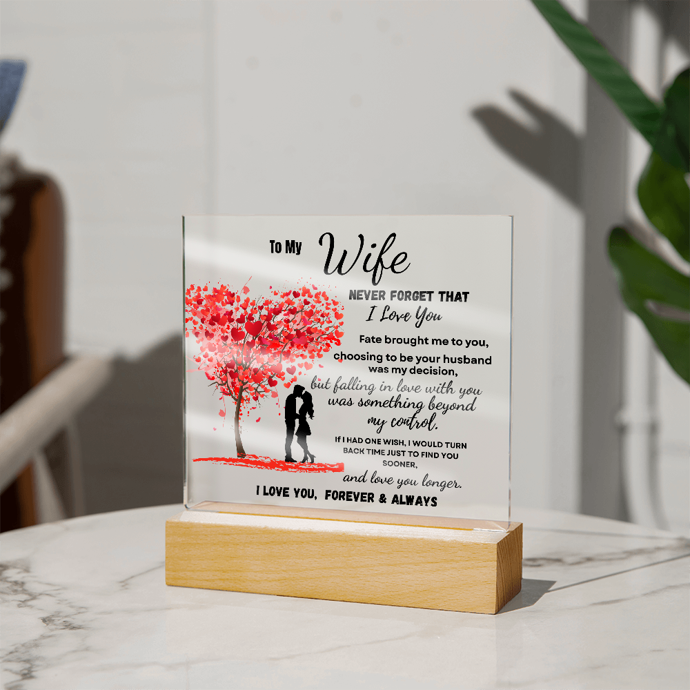 To My Wife Tree Of Love Acrylic Plaque-Romantic Gift From Husband