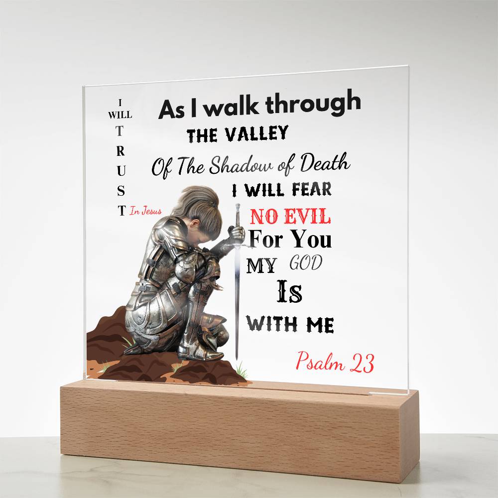 23 Psalm-Praying Warrior  LED Acrylic Plaque