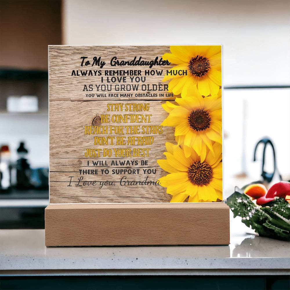 TO MY GRANDAUGHTER BE STRONG DO YOUR BEST| ACRYLIC NIGHT LIGHT
