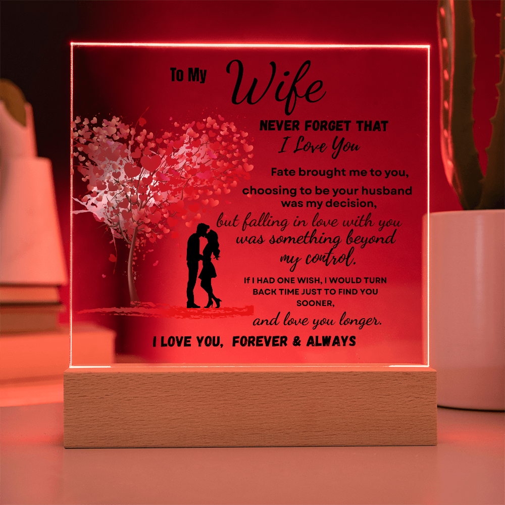 To My Wife Tree Of Love Acrylic Plaque-Romantic Gift From Husband