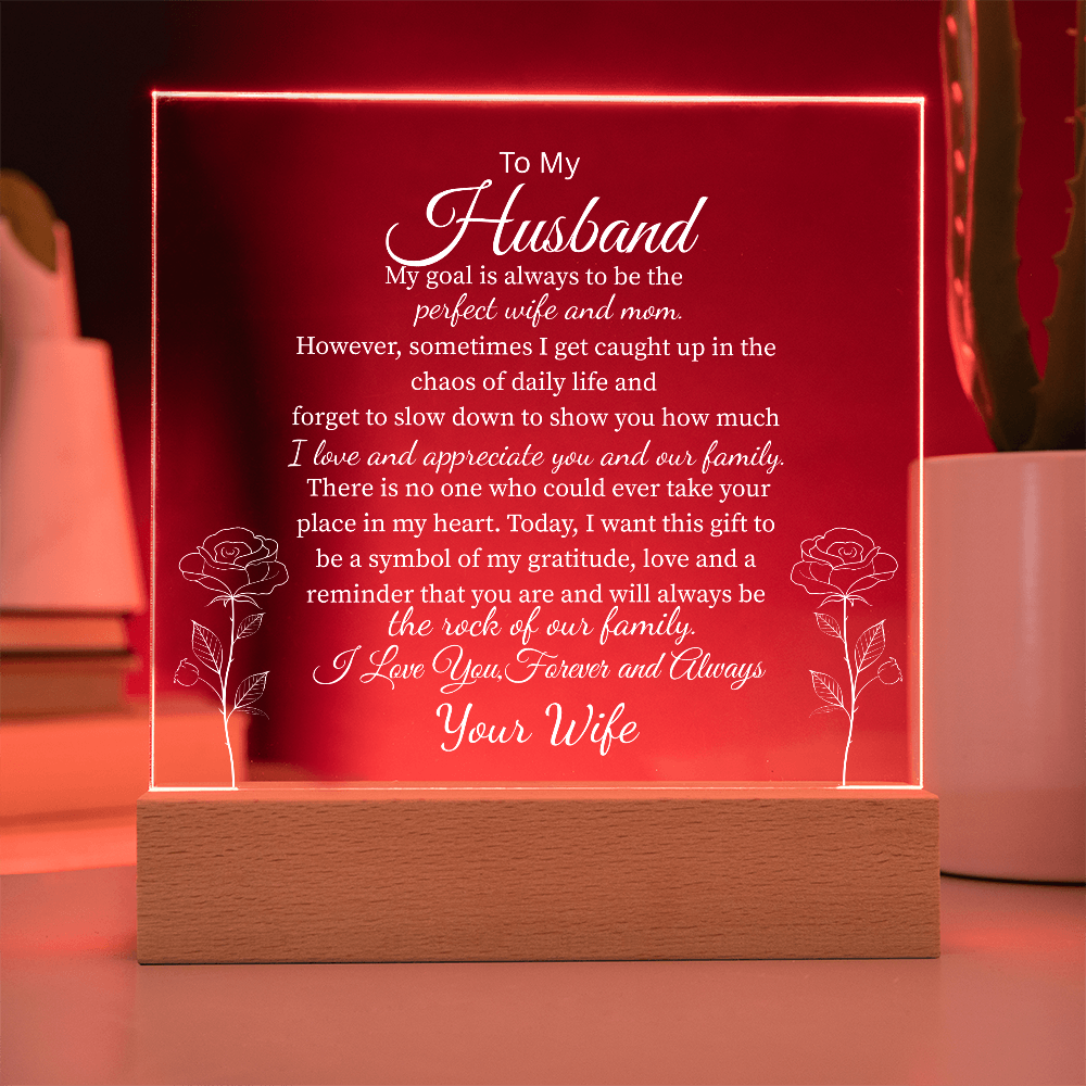 To My Husband, From Your Wife | You Are My Rock Multi-Color Night Light