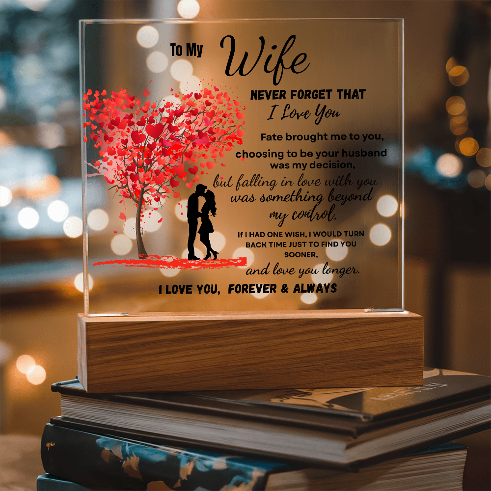 To My Wife Tree Of Love Acrylic Plaque-Romantic Gift From Husband