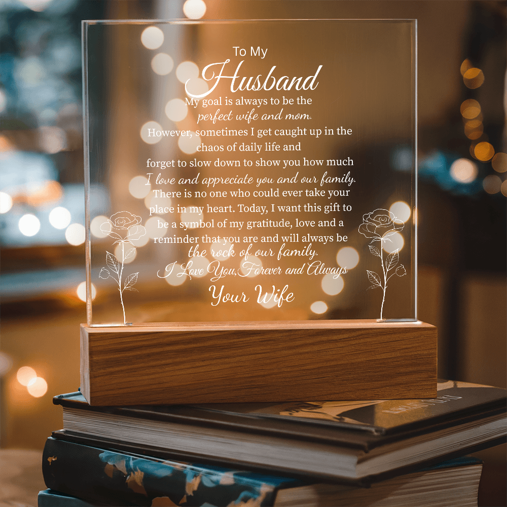 To My Husband, From Your Wife | You Are My Rock Multi-Color Night Light
