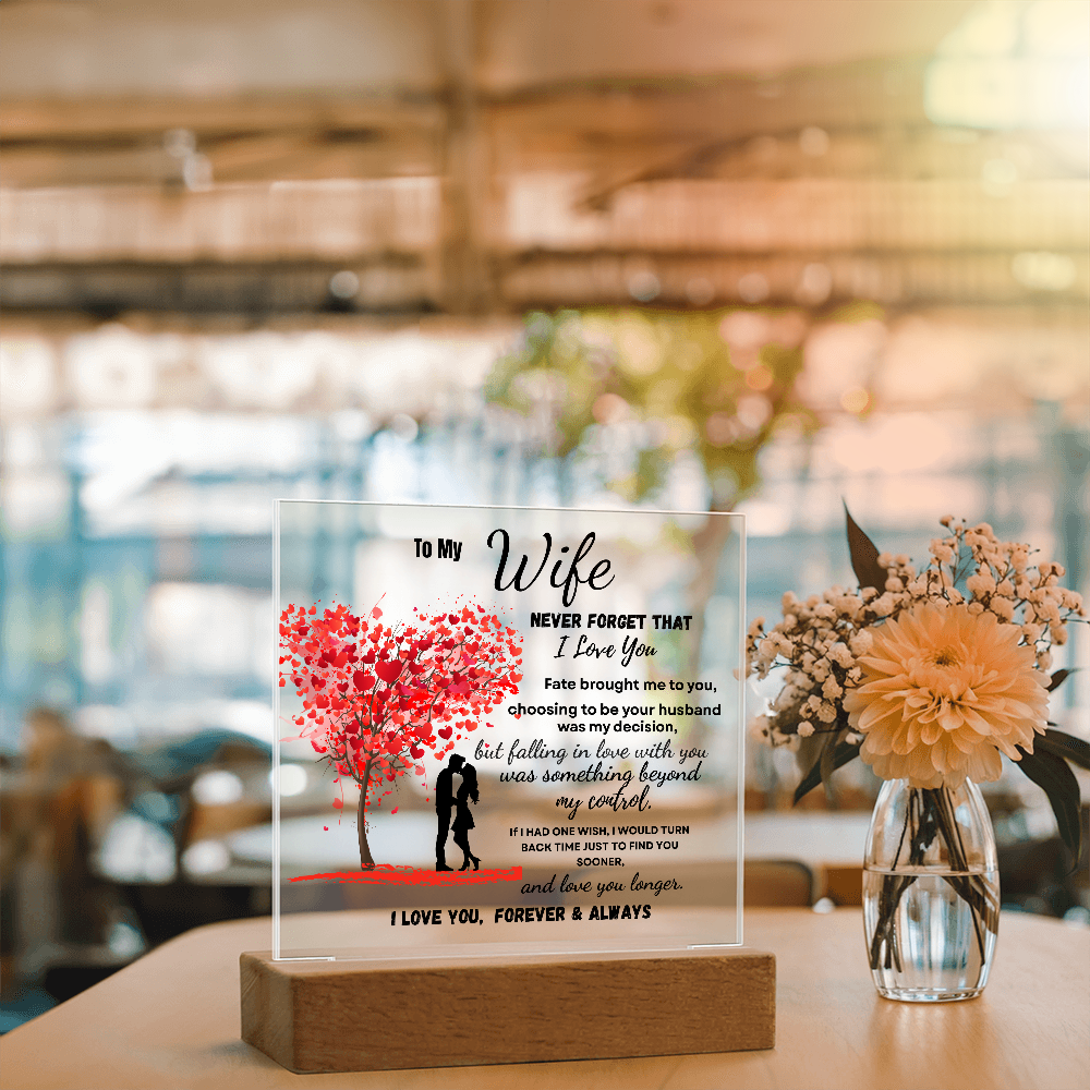 To My Wife Tree Of Love Acrylic Plaque-Romantic Gift From Husband