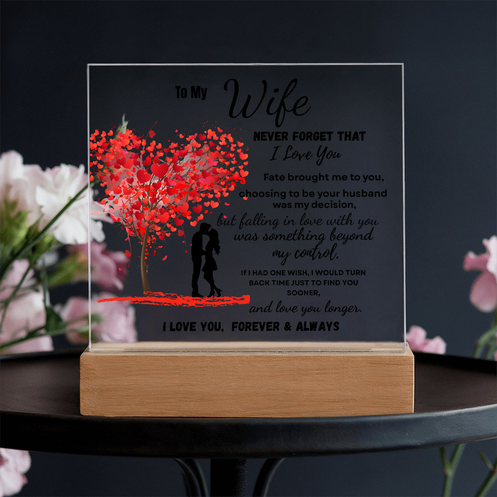 To My Wife Tree Of Love Acrylic Plaque-Romantic Gift From Husband