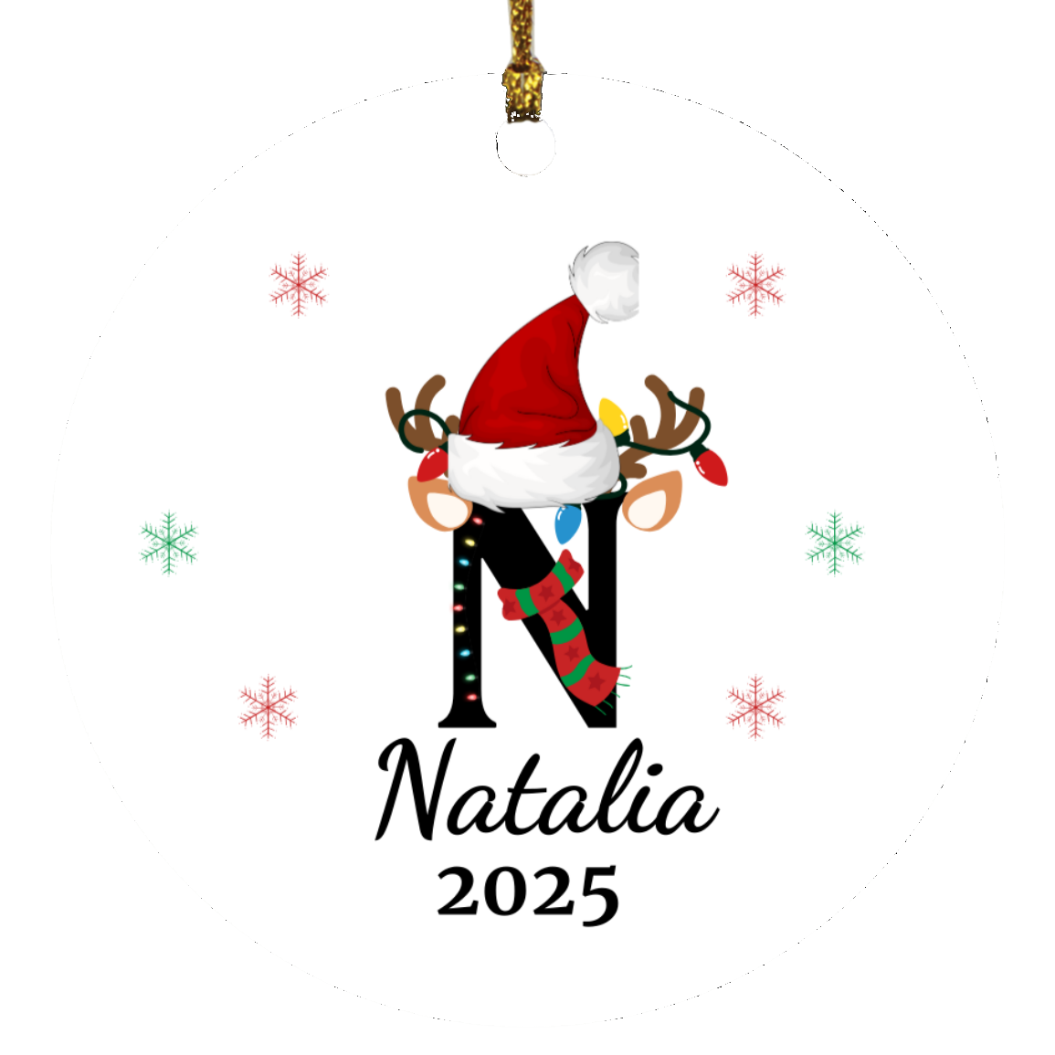 Personalized Initial Name Christmas Keepsake Ornament Gift