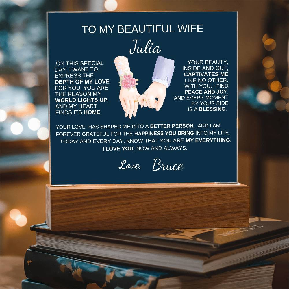 I Love You Now And Always |Acrylic Square Plaque