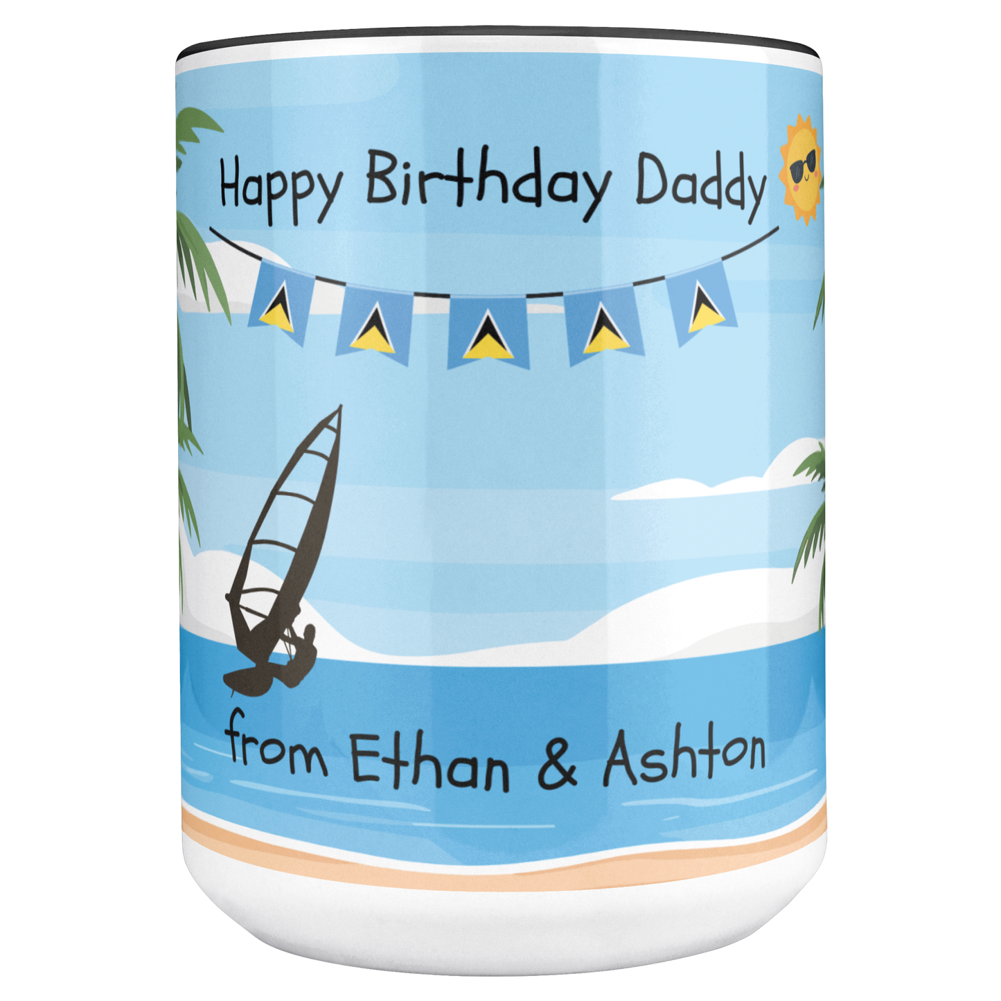 15oz Black Accent Mug