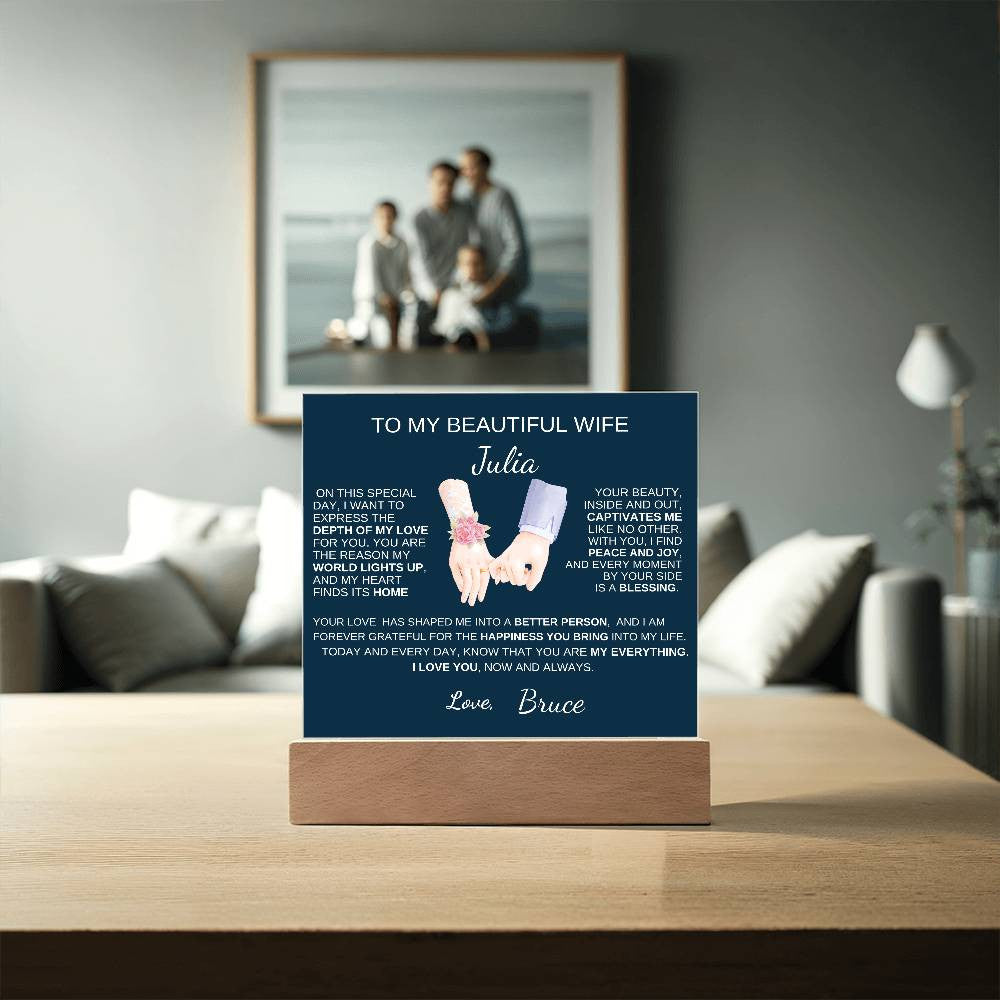 I Love You Now And Always |Acrylic Square Plaque