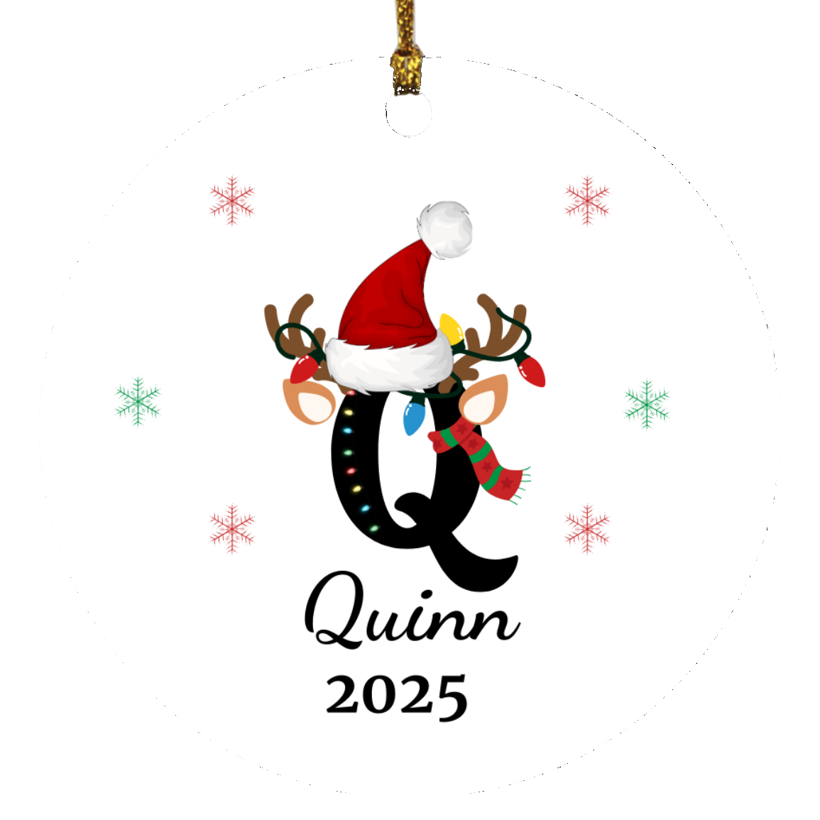 Personalized Initial Name Christmas Keepsake Ornament Gift