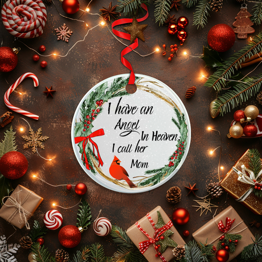 Classic Elegance Mom's Memorial Glass Ornament With Gift Box