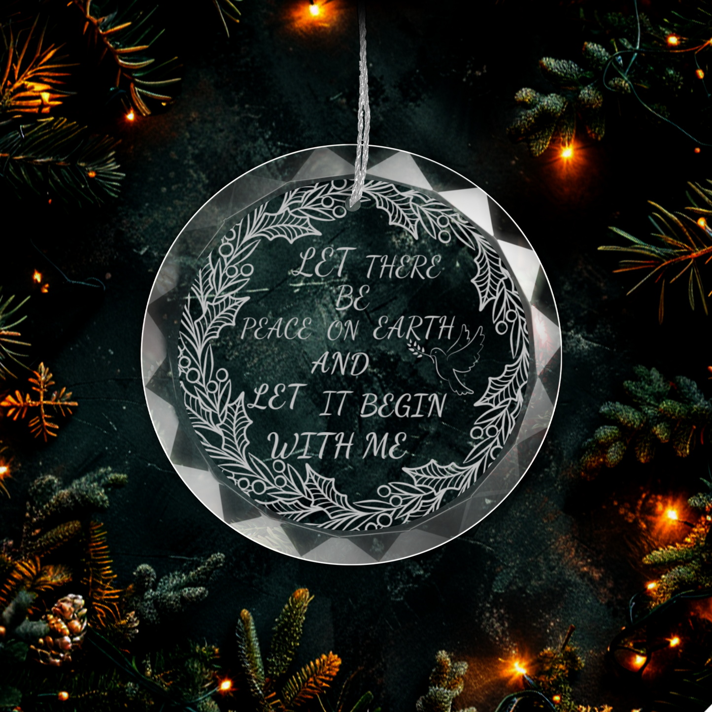Let Peace Begin With Me Ornament With Gift Box
